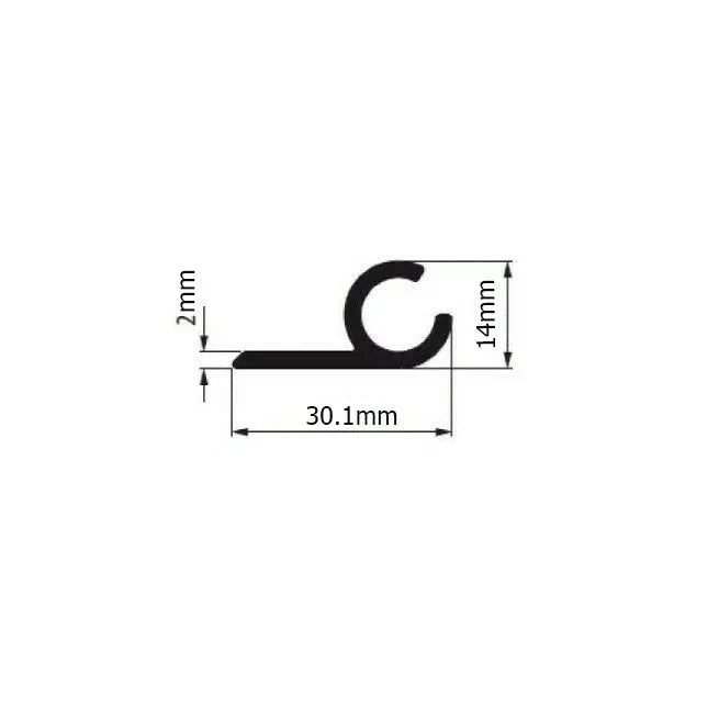 Awning Rail C Channel 8 x 0.5m Strip with Double-Sided Tape and Stoppers-1Set