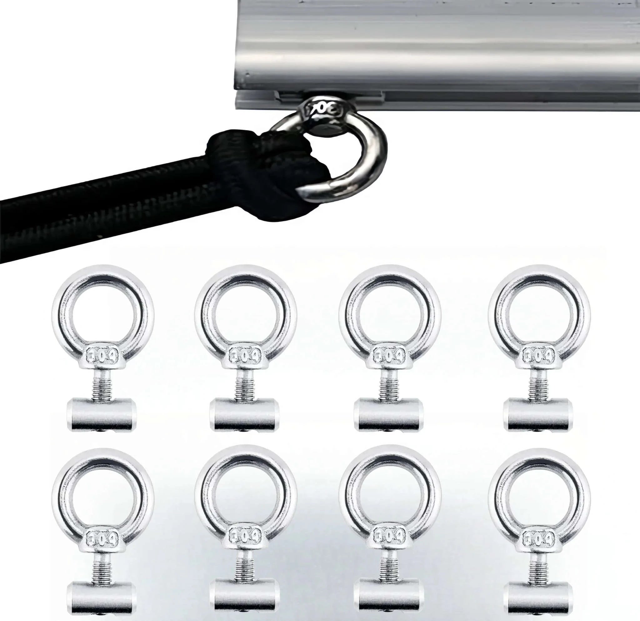 Awning Rail Stoppers for 4mm Rail, Stainless Steel, Silver-4pcs