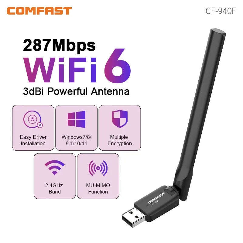 AX300 WiFi 6 Adapter USB Dongle-Default Title