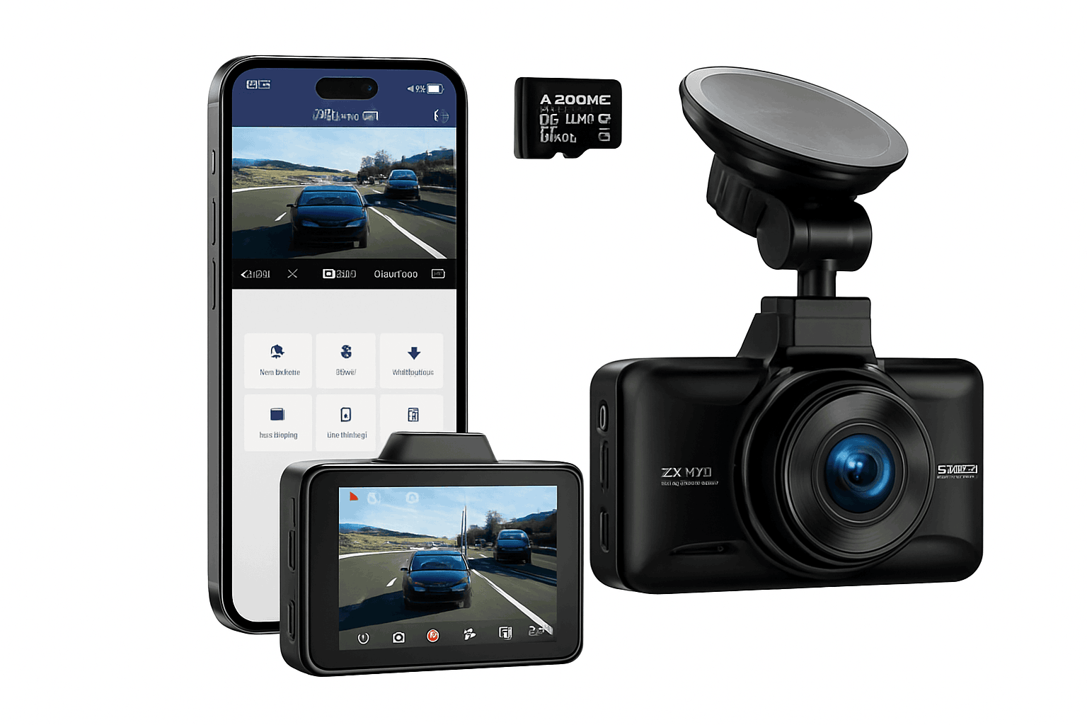 AZDOME 4K Dual Dash Cam with 3" Screen and Rear Camera-M01 Pro Front n Rear / United States / AZDOME Card 64GB