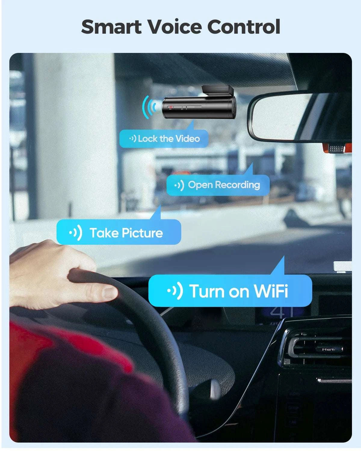 AZDOME M300 1296P Dash Cam with WiFi, Voice Control & Parking Mode-M300 Standard / United States / None