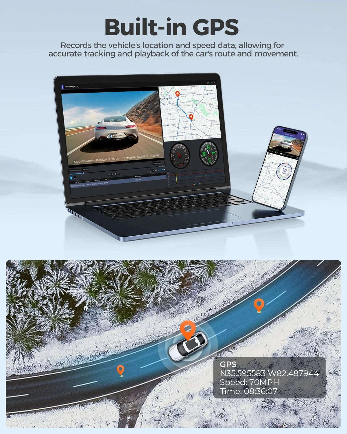 AZDOME M300S 4K Front and Rear Dash Cam with WiFi GPS-M300S Standard List / United Kingdom / Free 64GB TF Card
