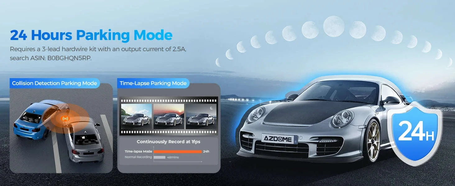 AZDOME M300S 4K Front and Rear Dash Cam with WiFi GPS-M300S Standard List / United Kingdom / Free 64GB TF Card