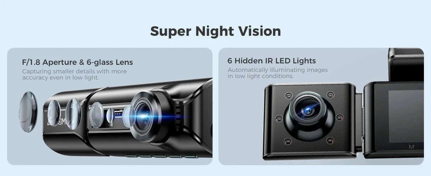 AZDOME M550 Pro 3-Channel Dash Cam with GPS & WiFi-M550 Pro (3CH) / Free 64G TF