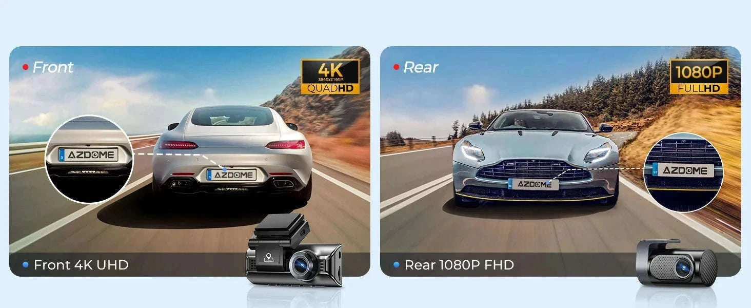 AZDOME M550 Pro 3-Channel Dash Cam with GPS & WiFi-M550 Pro (3CH) / Free 64G TF