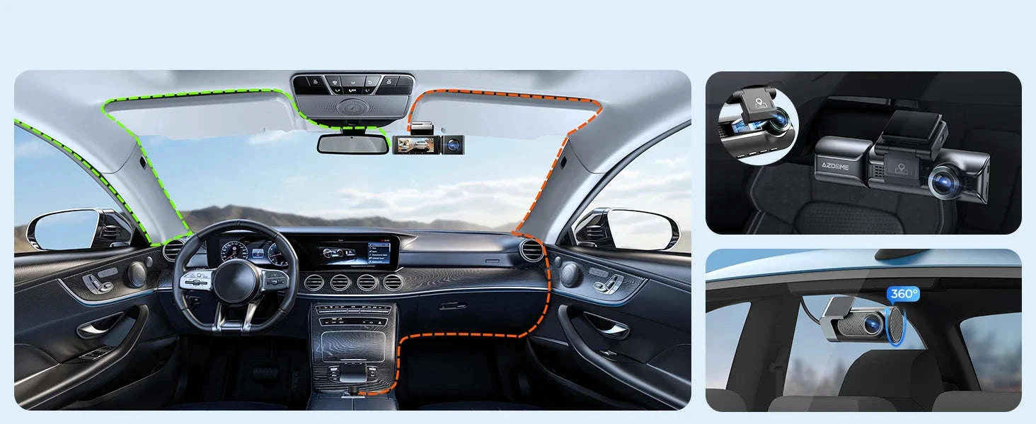 AZDOME M550 Pro Dash Cam 3‑Channel with GPS & WiFi-M550 Pro (3CH) / Free 64G TF