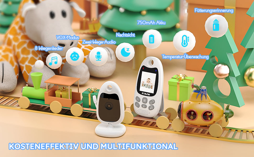 BOIFUN Baby Monitor with Camera, VOX, Night Vision, 2.4 GHz