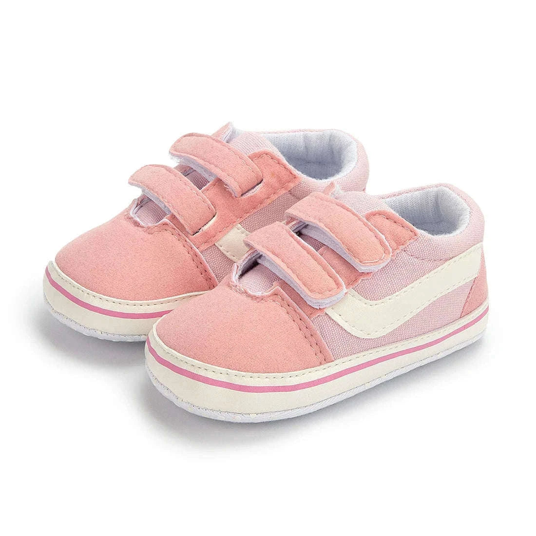 Baby Canvas Sneakers with Classic Stripes-Black / 7-12 months