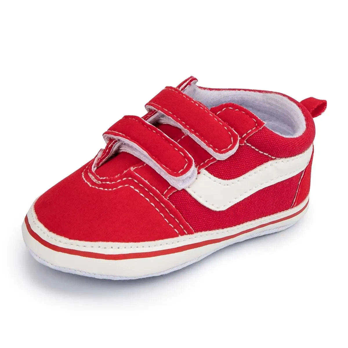 Baby Canvas Sneakers with Classic Stripes-Black / 7-12 months