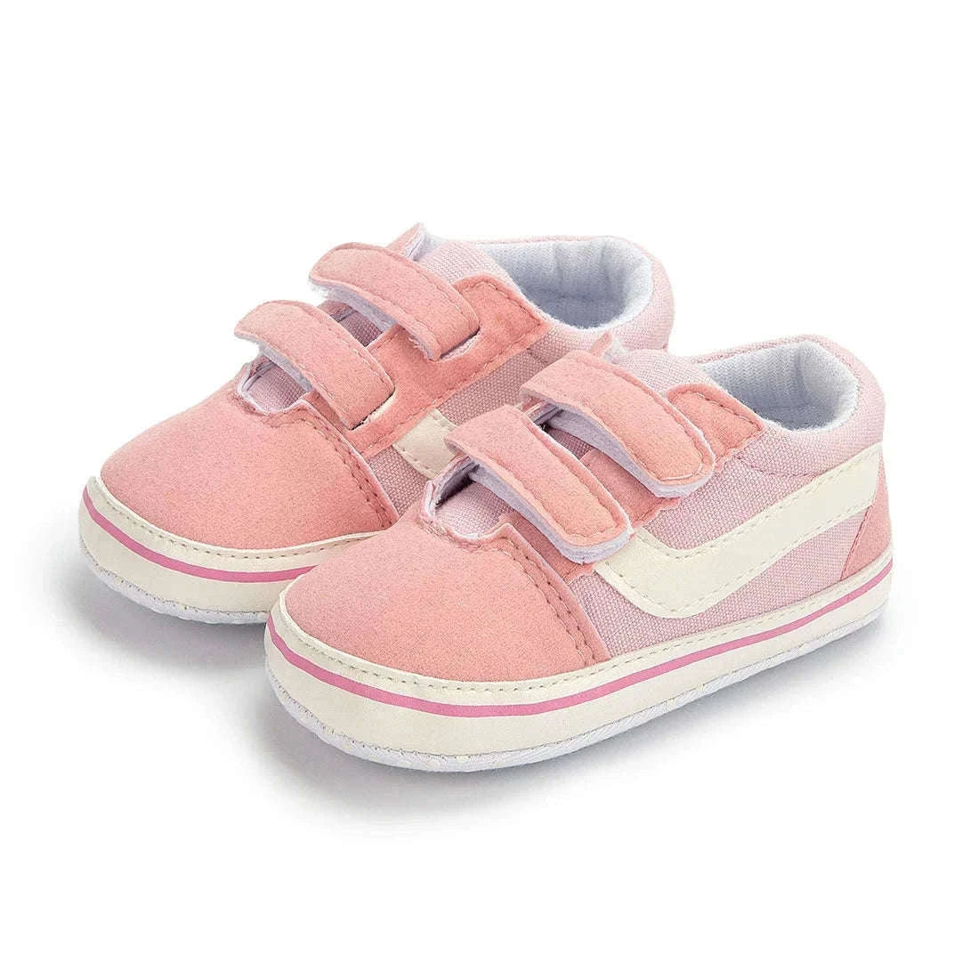 Baby Canvas Sneakers with Classic Stripes-Black / 7-12 months