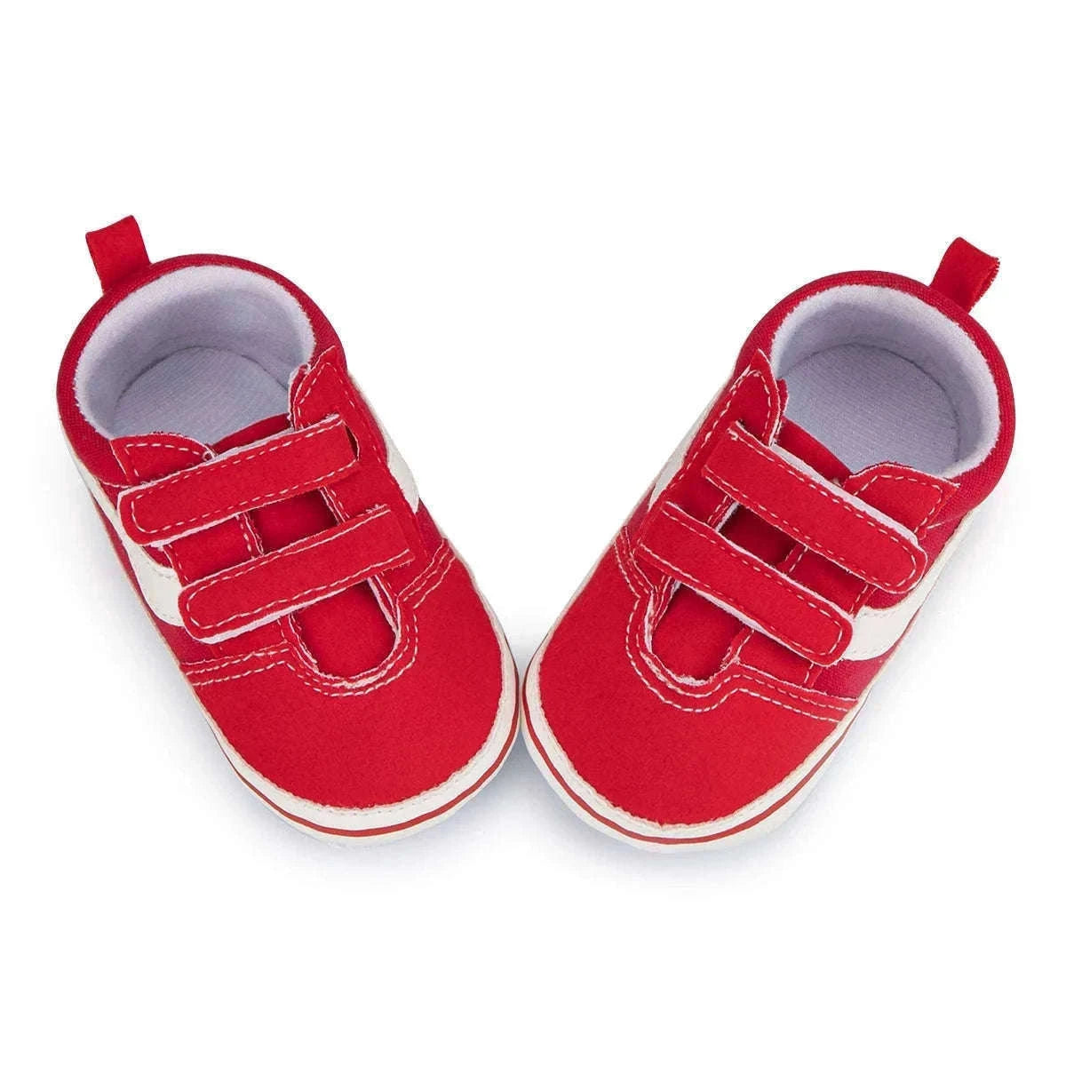 Baby Canvas Sneakers with Classic Stripes-Black / 7-12 months