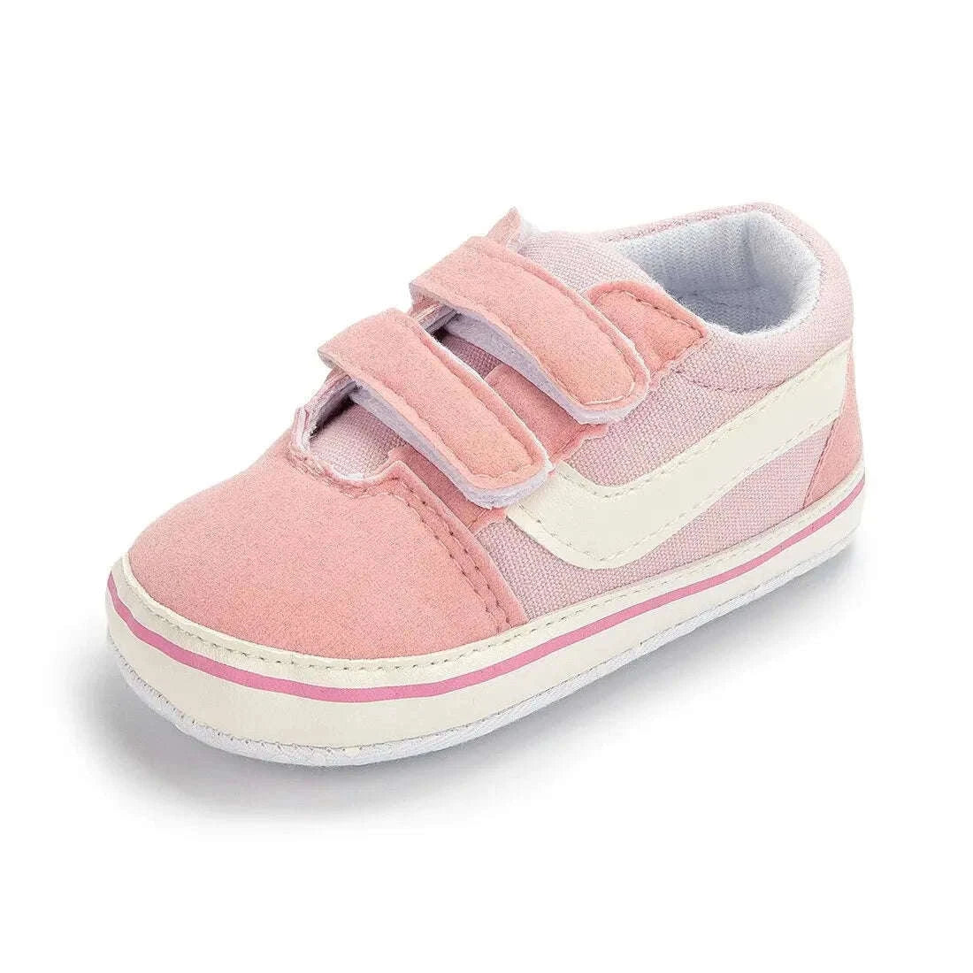 Baby Canvas Sneakers with Classic Stripes-Black / 7-12 months