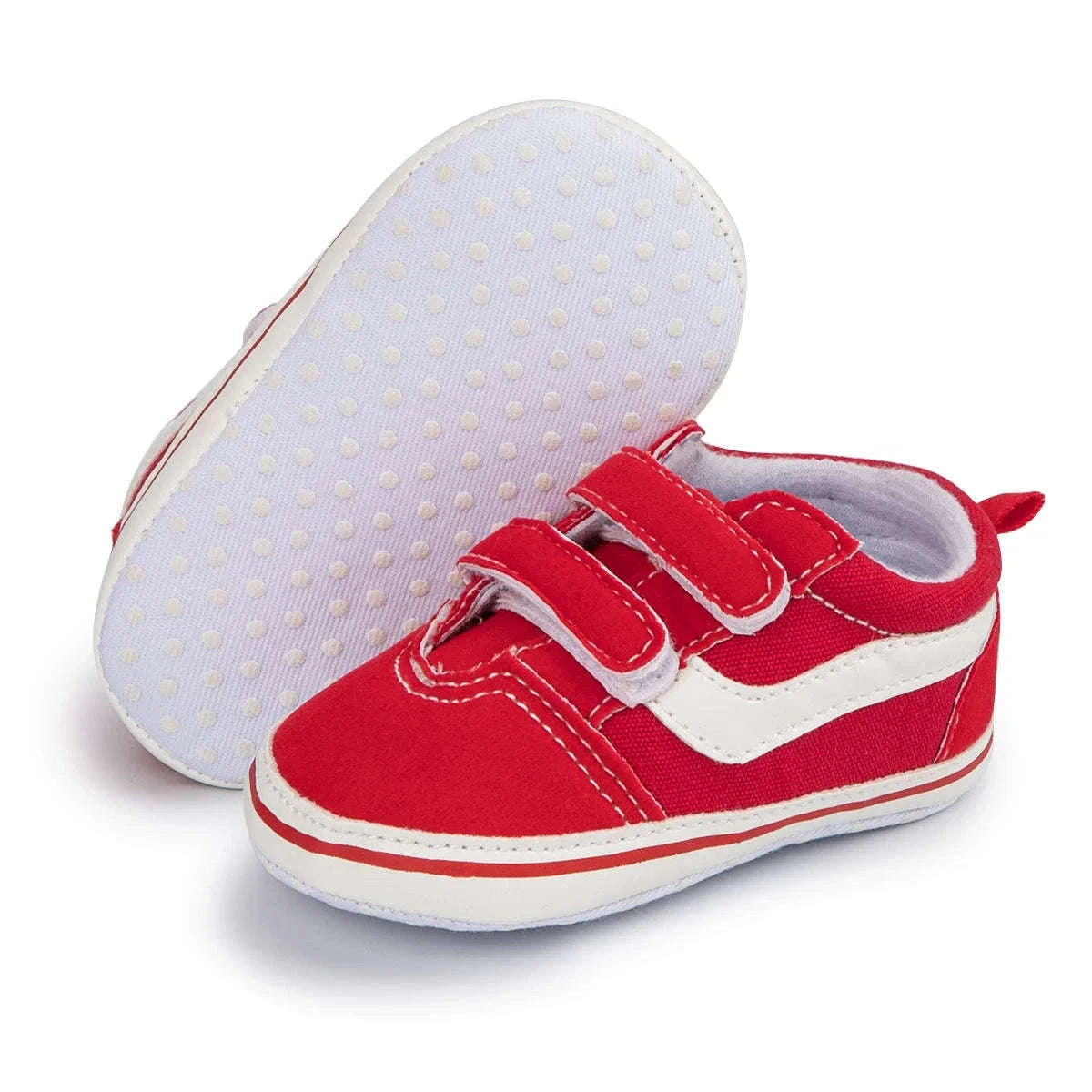 Baby Canvas Sneakers with Classic Stripes-Black / 7-12 months