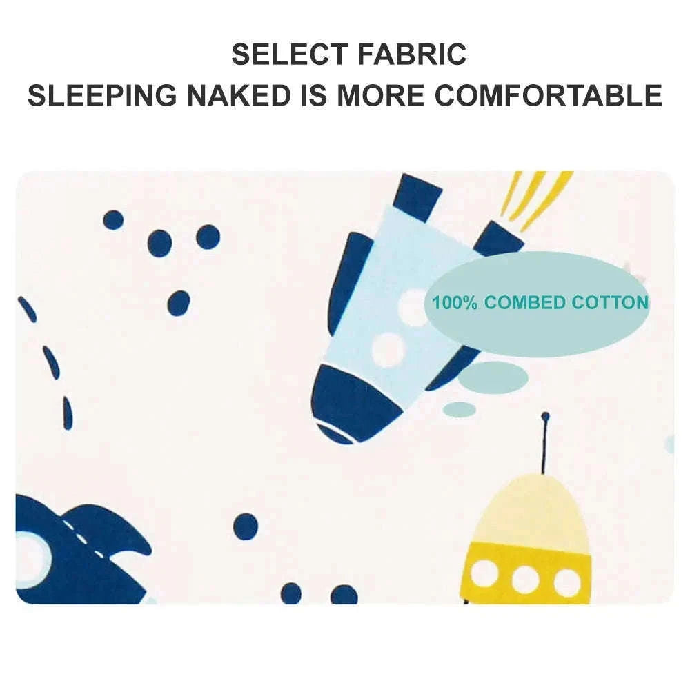Baby Cartoon Split-Legged Sleepsack with Detachable Sleeves-SpaceShip 1 / 80-90CM