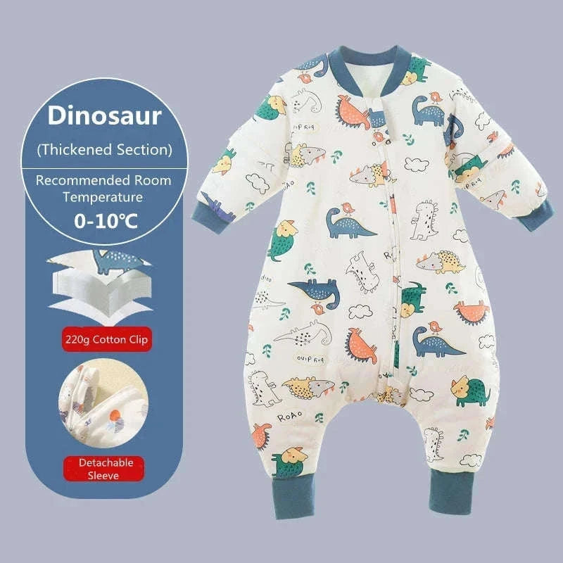 Baby Cartoon Split-Legged Sleepsack with Detachable Sleeves-SpaceShip 1 / 80-90CM