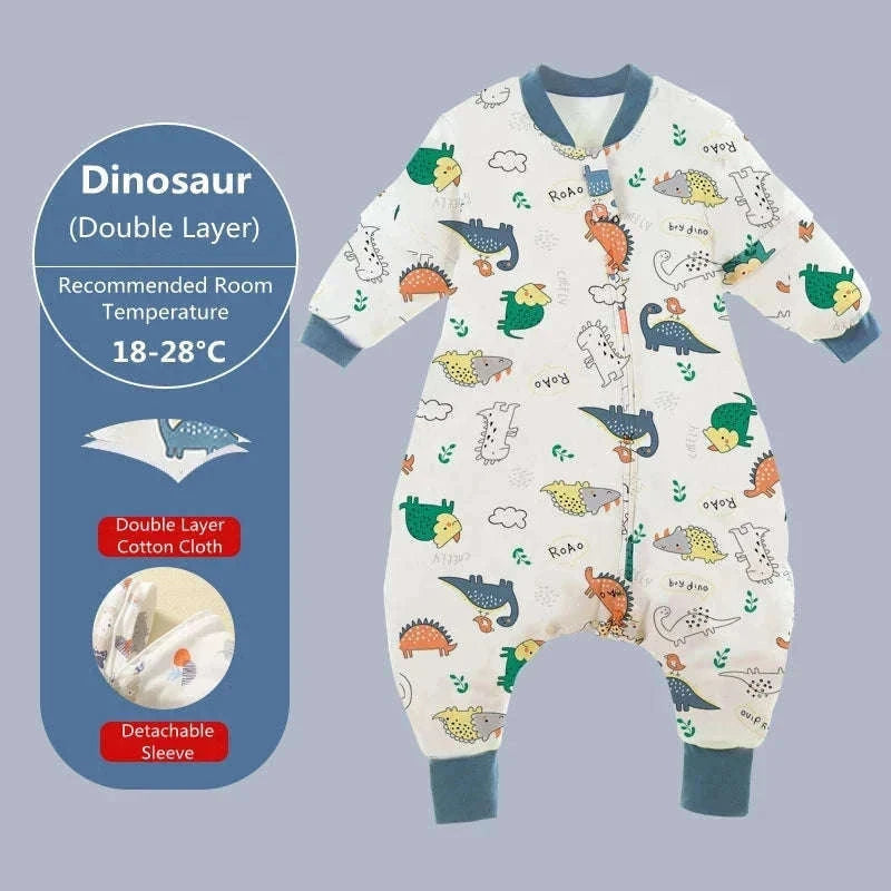 Baby Cartoon Split-Legged Sleepsack with Detachable Sleeves-SpaceShip 1 / 80-90CM
