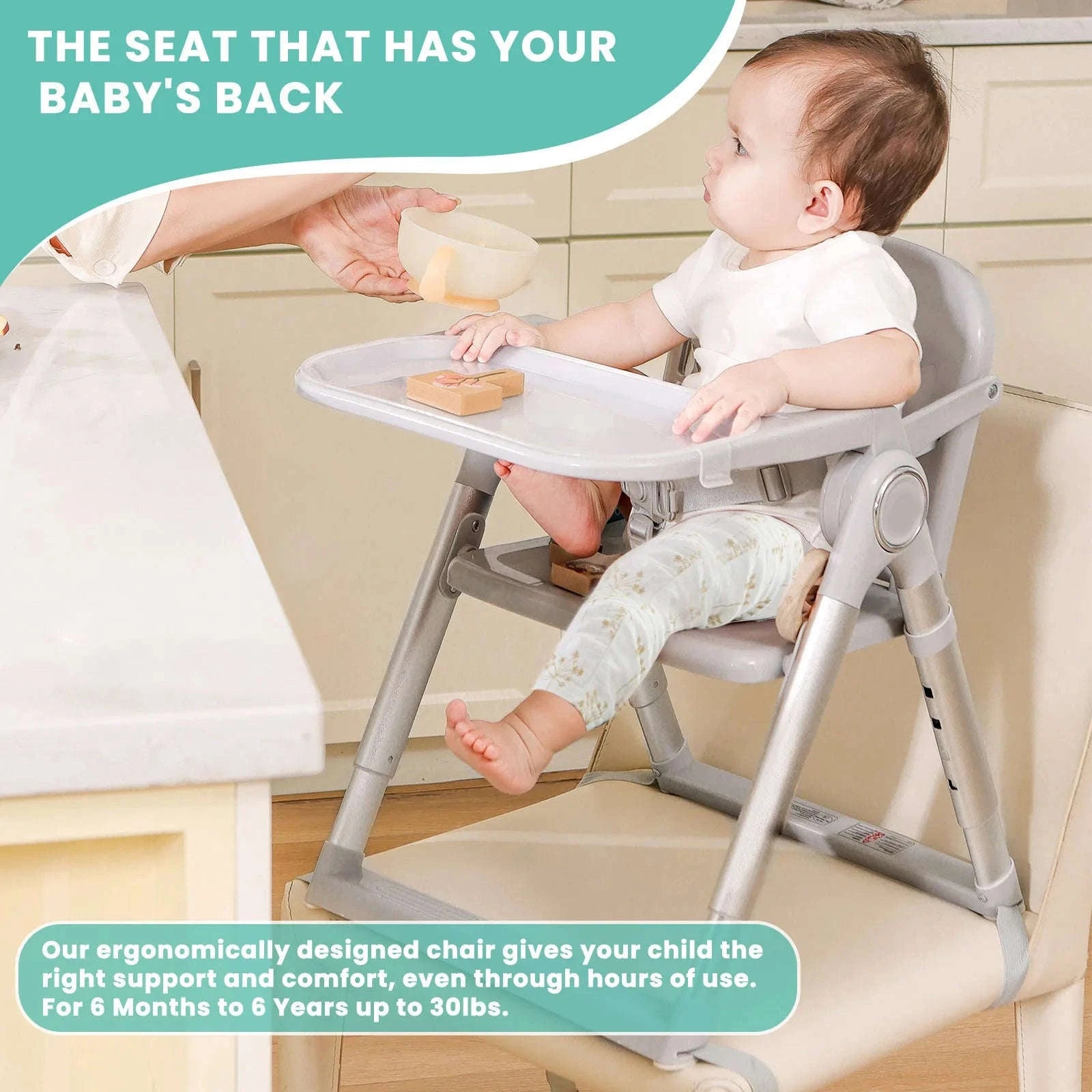 Baby Folding Booster Seat for Dining-DARK GRAY / United States