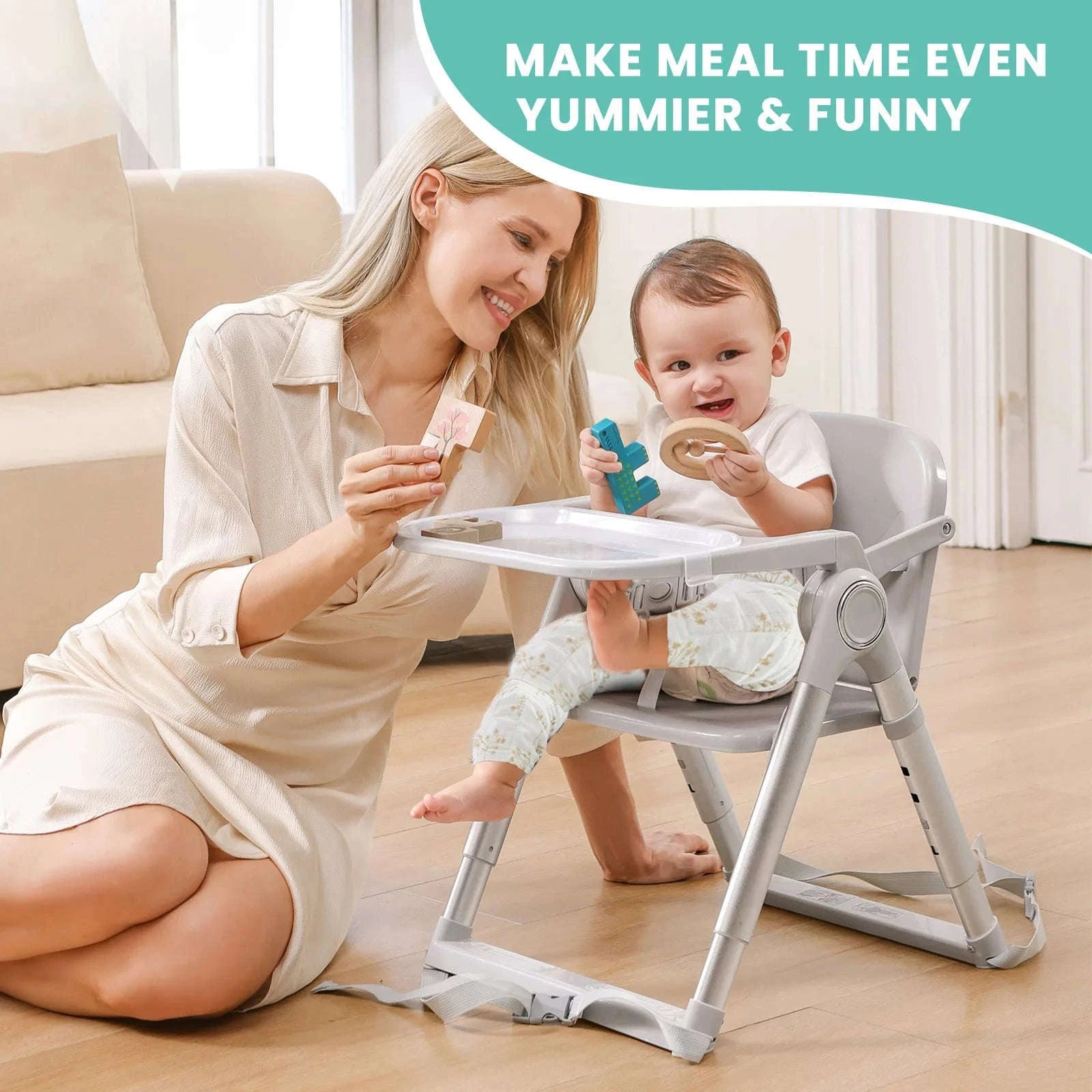 Baby Folding Booster Seat for Dining-DARK GRAY / United States