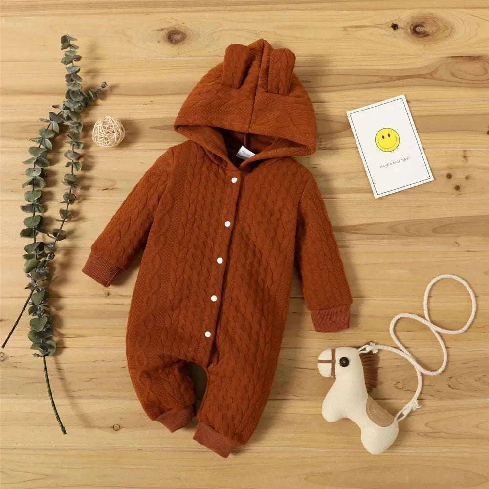 Baby Hooded Romper with Ears for Newborns to 18 Months-22109809 / 0-3M