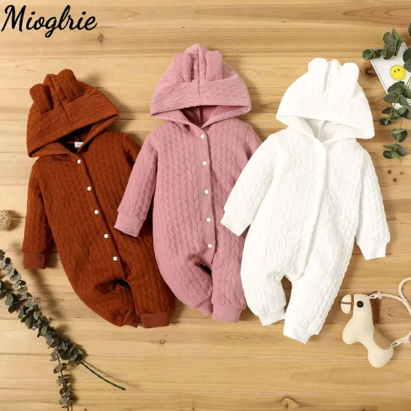 Baby Hooded Romper with Ears for Newborns to 18 Months-22109809 / 0-3M