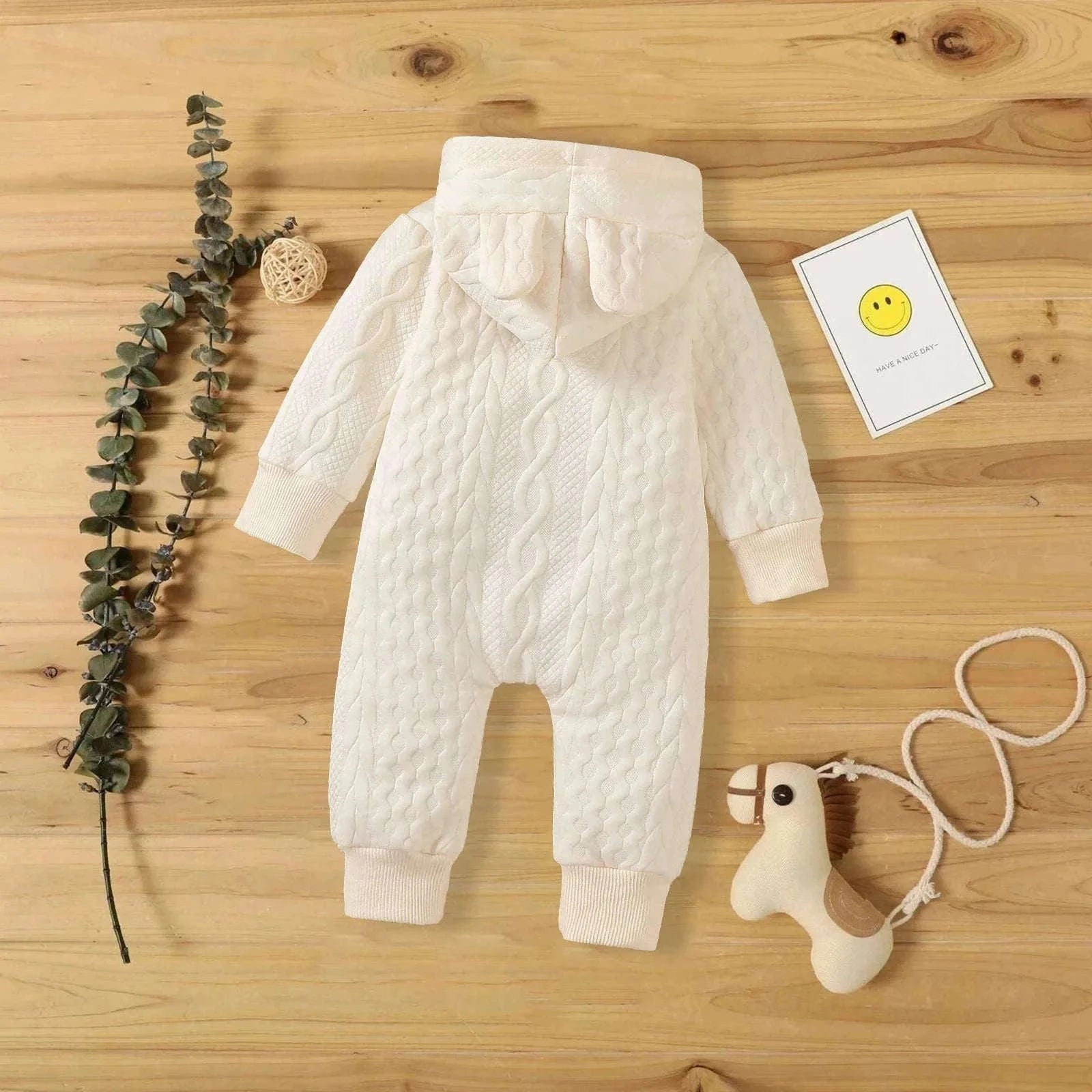 Baby Hooded Romper with Ears for Newborns to 18 Months-22109809 / 0-3M