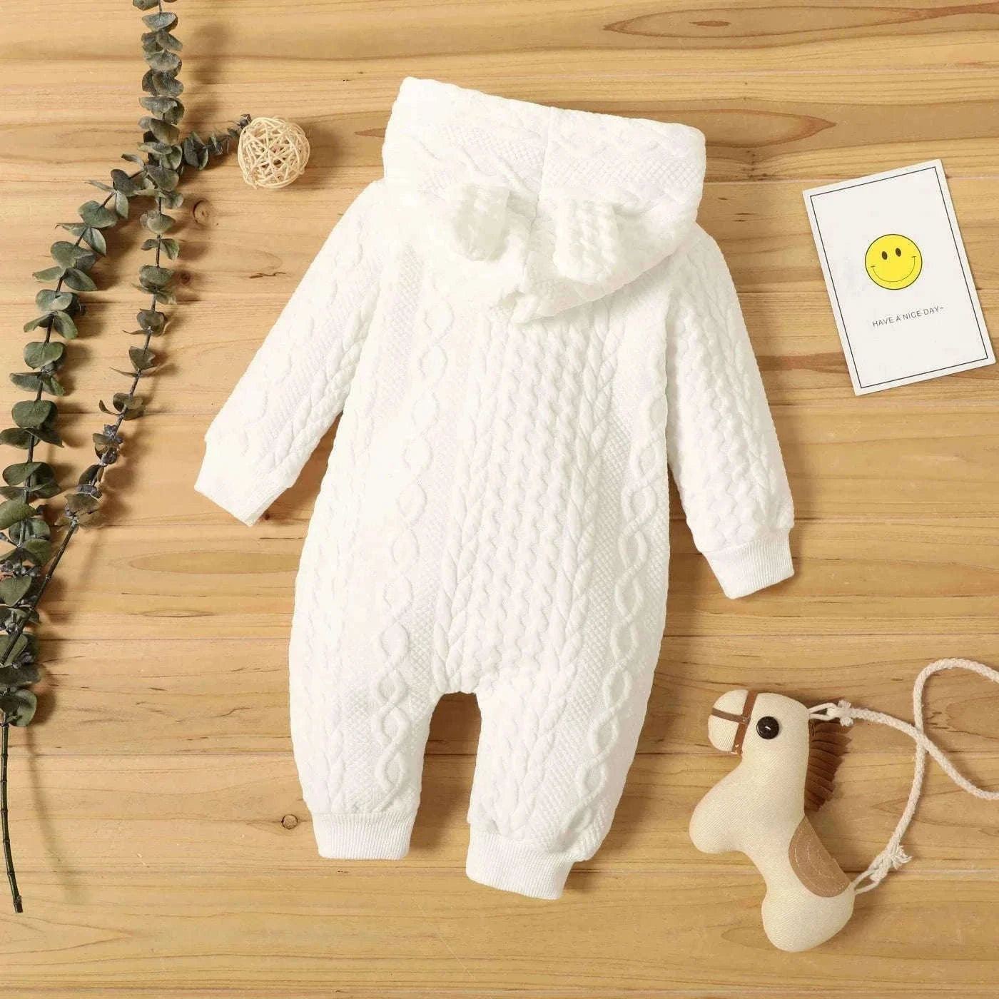 Baby Hooded Romper with Ears for Newborns to 18 Months-22109809 / 0-3M