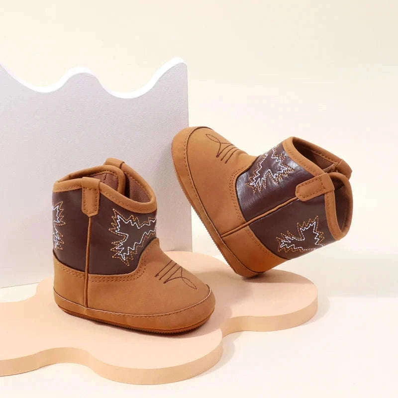 Baby Prewalking Boots with Soft Sole and Secure Zip Fit-Brown / 0-6 Months