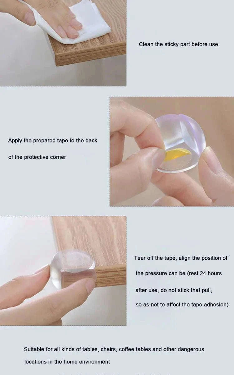 Baby Safety Silicone Corner Protectors for Sharp Furniture Edges-round-4pcs