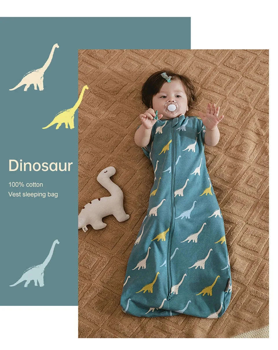 Baby Sleeping Bag Newborn Swaddle Thin Cotton Sack-dandelion / 65cm(3-6M)