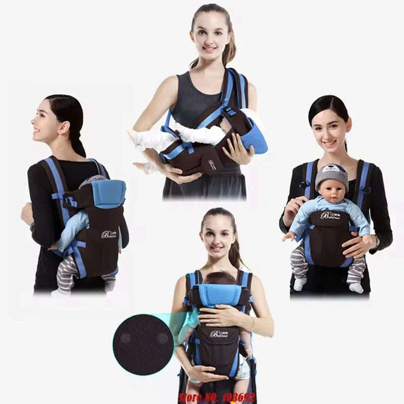 Baby Sling Carrier 4‑in‑1 Ergonomic Baby Backpack-Black