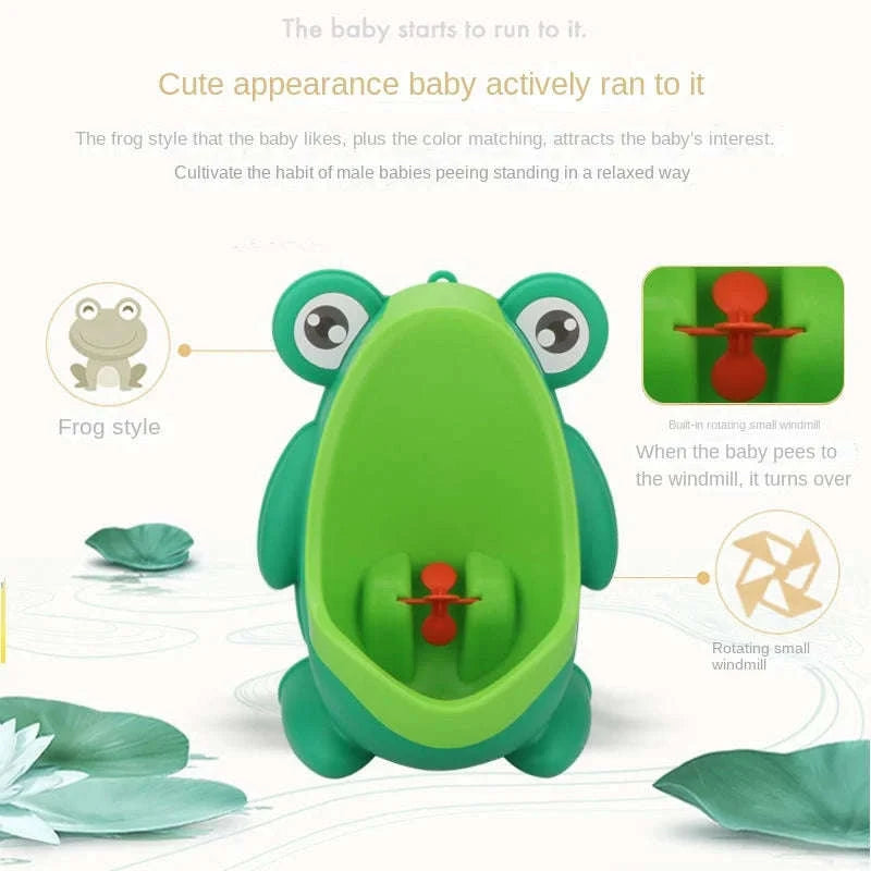 Baby Standing Potty Frog-Shaped Wall-Mounted Training Urinal-Blue