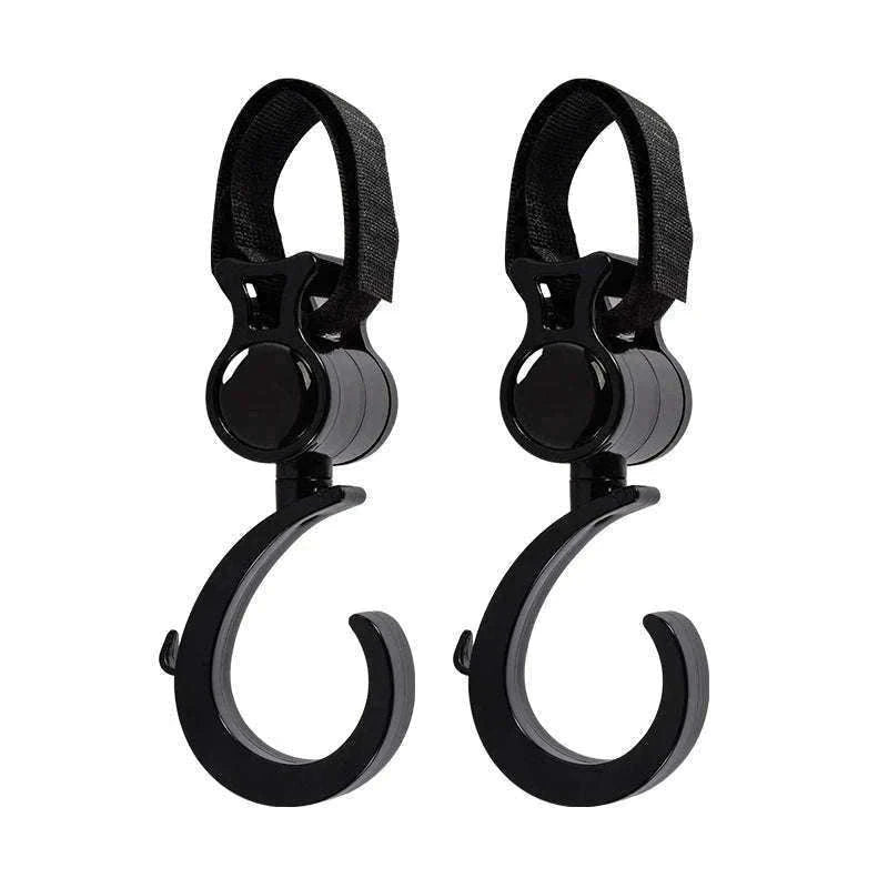Baby Stroller Hook for Hands-Free Carrying and Easy Organization-black