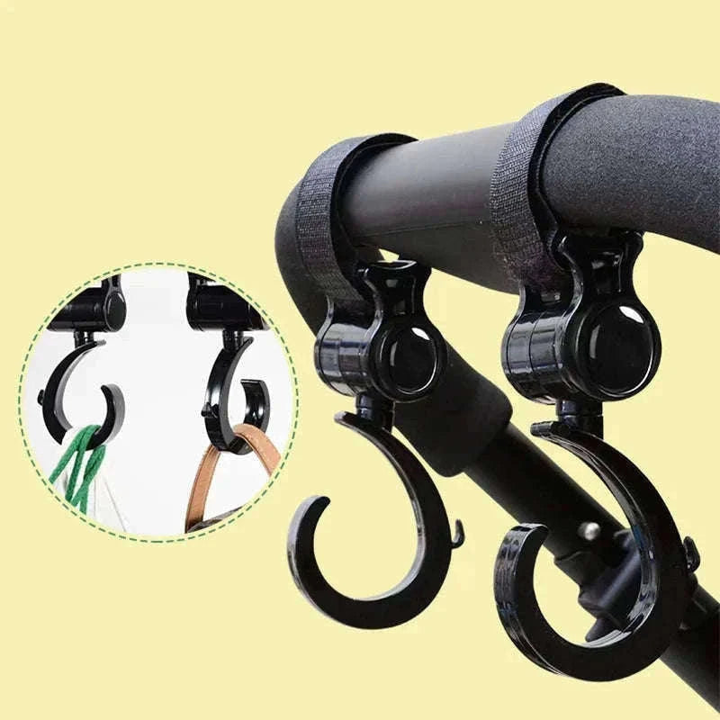 Baby Stroller Hook for Hands-Free Carrying and Easy Organization-black
