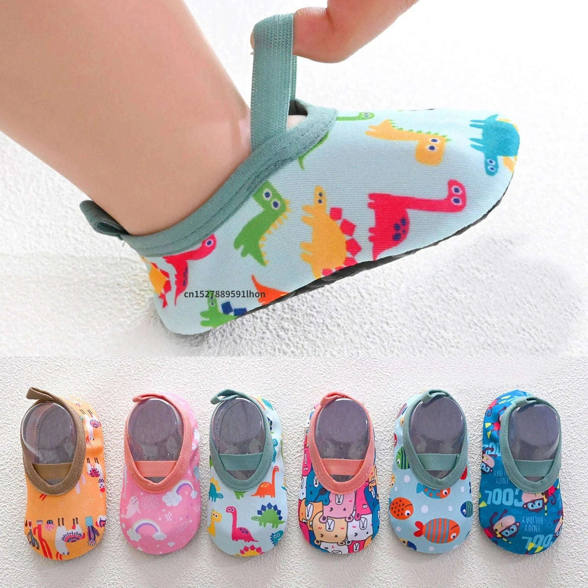 Baby & Toddler Water Shoes Aqua Socks for Water Play-F12956LBL / 6-12 Months