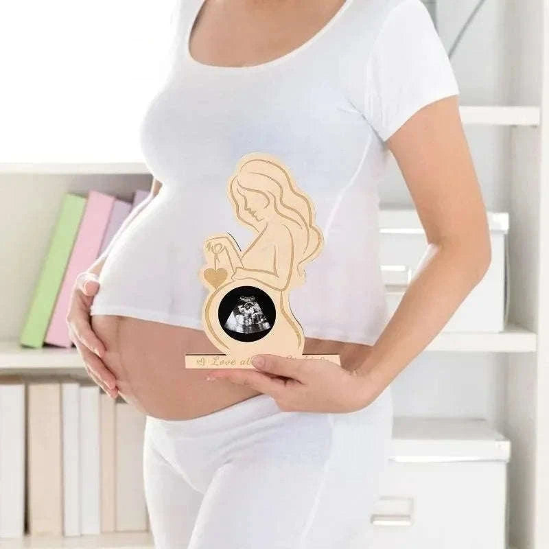 Baby Ultrasound Photo Frame Wood Sonogram Keepsake-Default Title