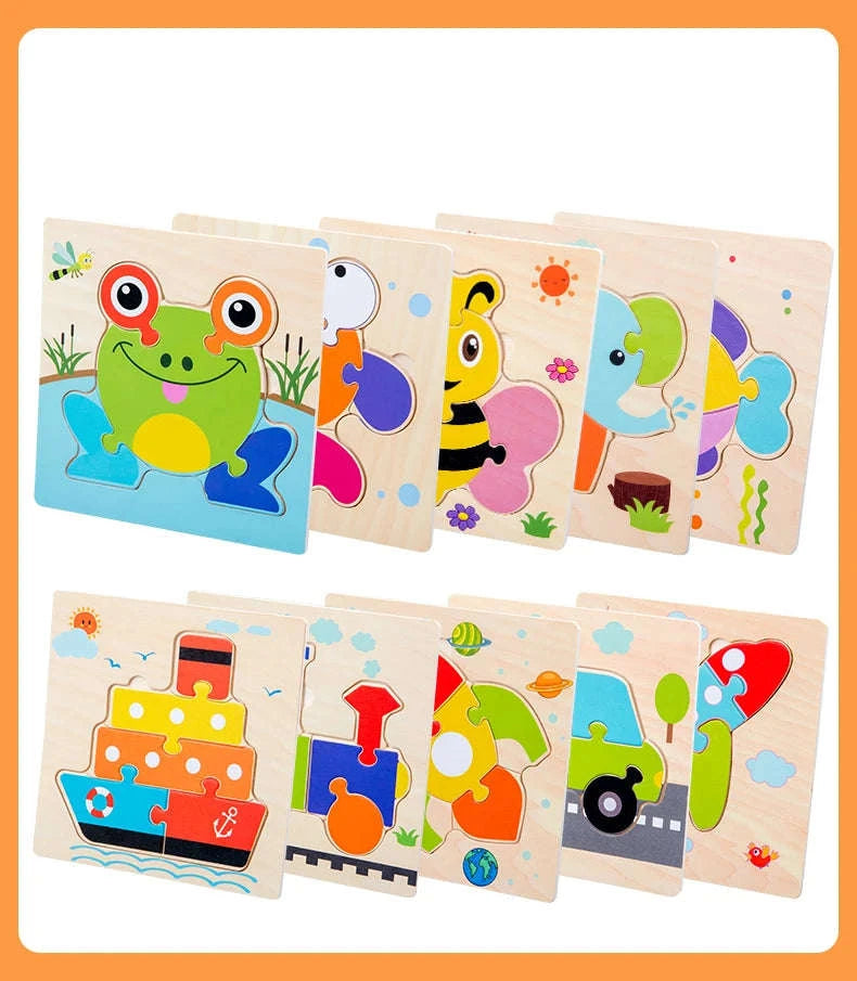 Baby Wooden 3D Puzzle Animal Tangram Toy-AV-18