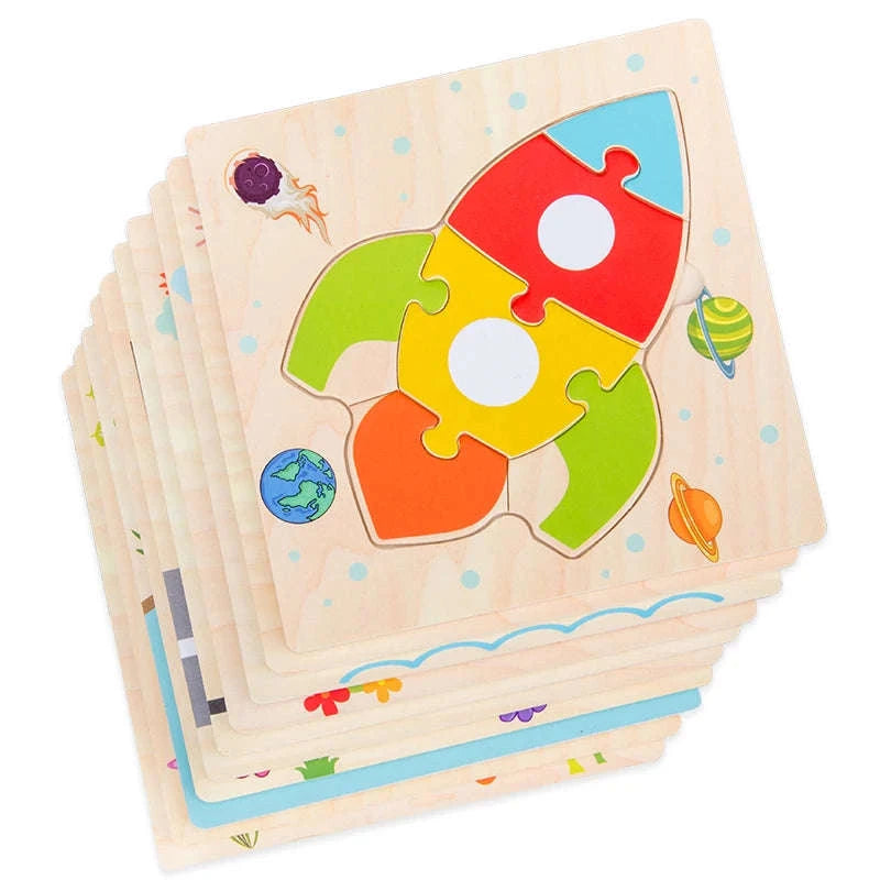 Baby Wooden 3D Puzzle Animal Tangram Toy-AV-18