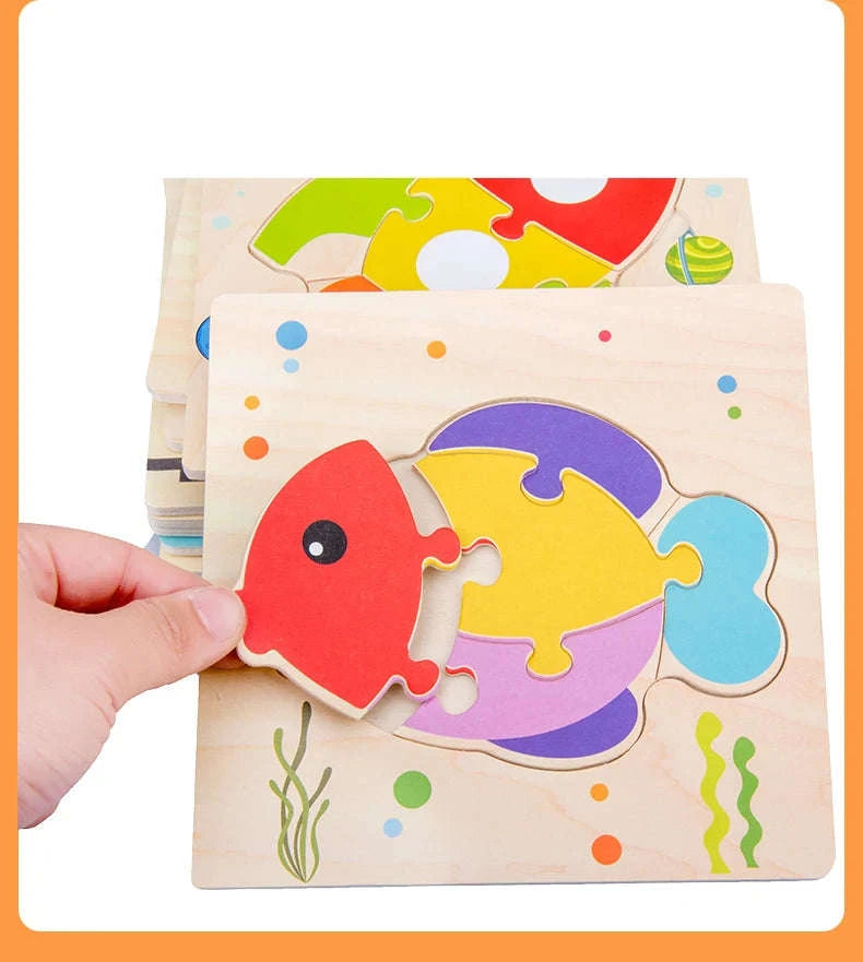 Baby Wooden 3D Puzzle Animal Tangram Toy-AV-18