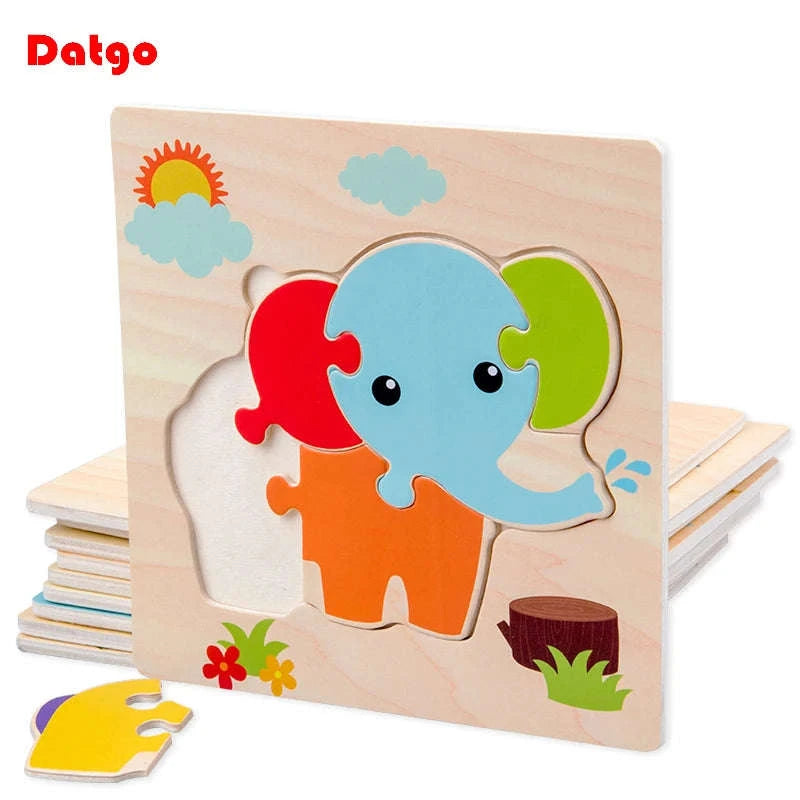 Baby Wooden 3D Puzzle Animal Tangram Toy-AV-18