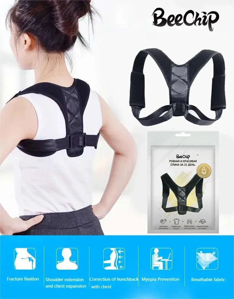 Back Posture Correction Belt for Daily Support and Alignment-United States / black