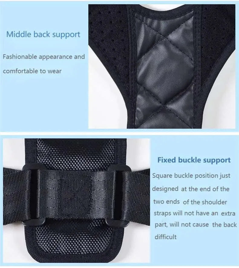 Back Posture Correction Belt for Daily Support and Alignment-United States / black