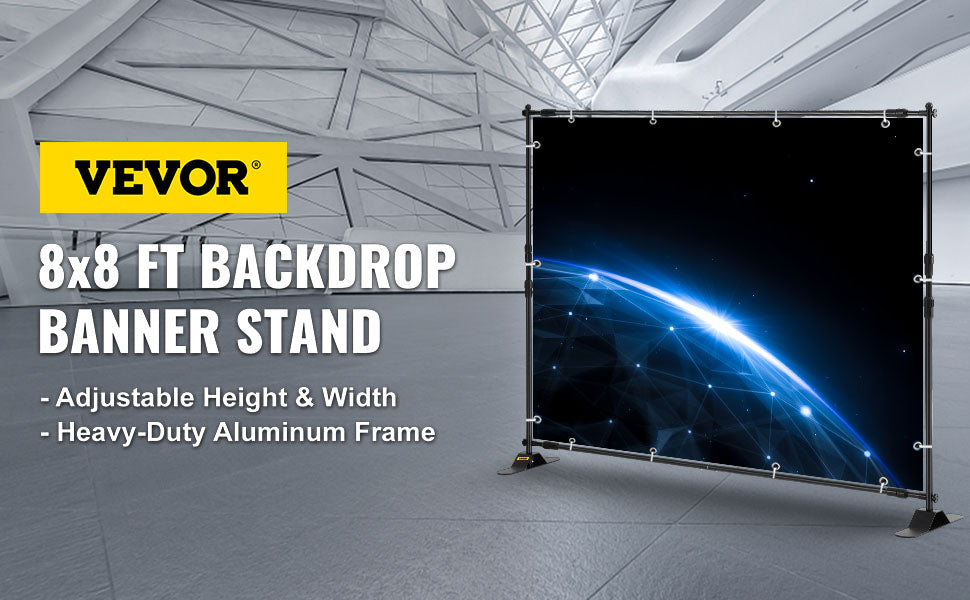 Adjustable Backdrop Stand 8x8FT / 10x8FT for Events & Photography