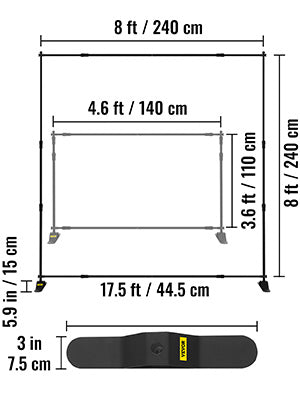 Adjustable Backdrop Stand 8x8FT / 10x8FT for Events & Photography