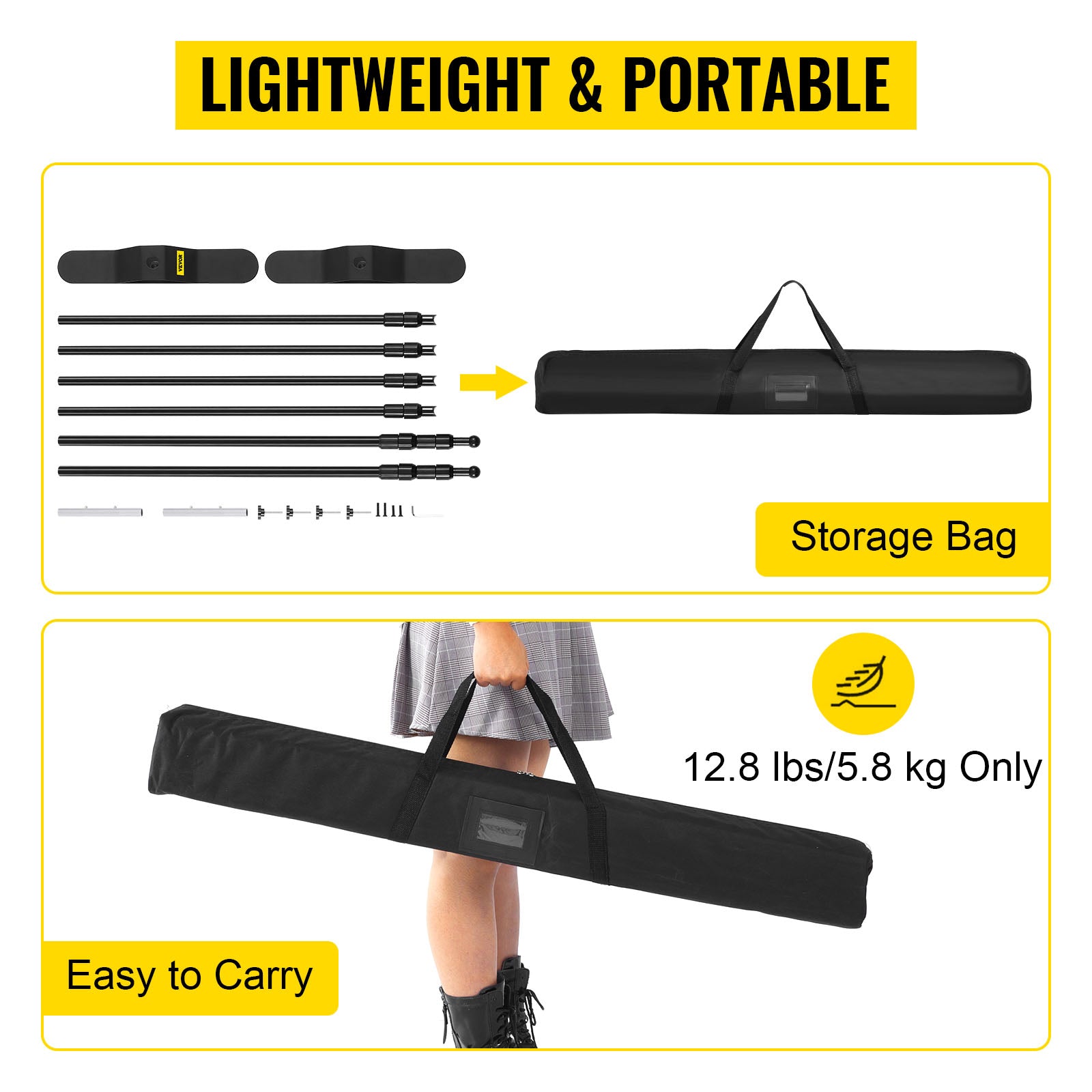 Adjustable Backdrop Stand 8x8FT / 10x8FT for Events & Photography