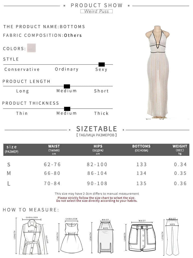 Backless Halter Lace-Up Maxi Dress – Slim Fit Summer Club Style-WHITE / L