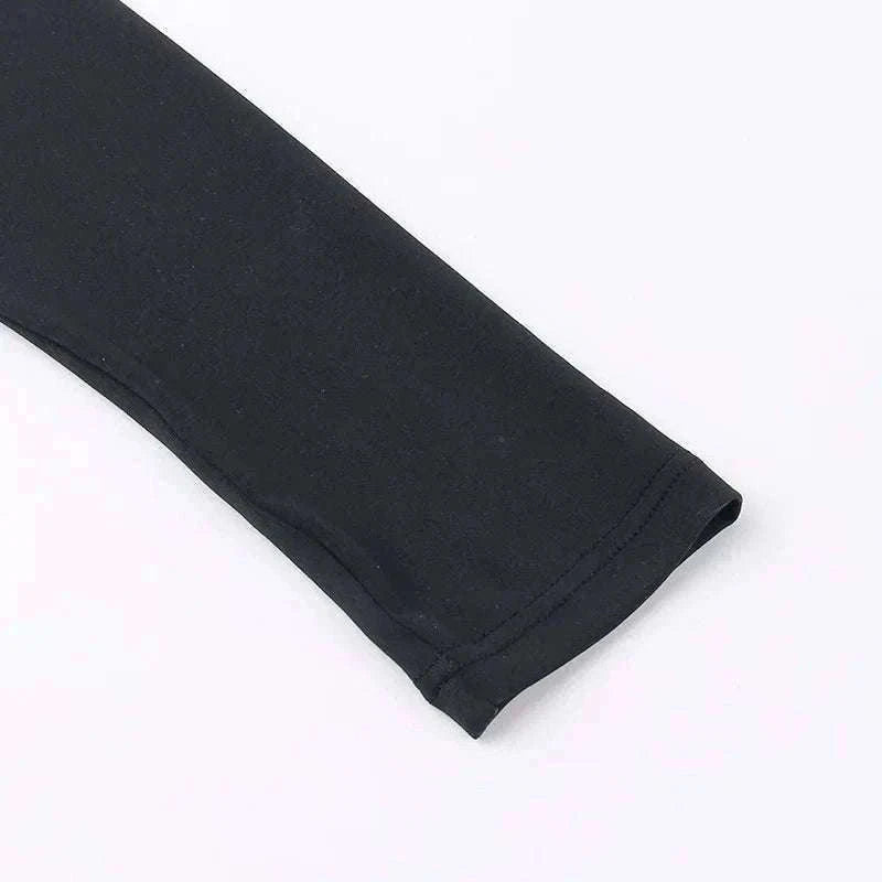 Backless Long Sleeve Bodysuit Slim Fit Square Neck Club Top-Black Bodysuit / M