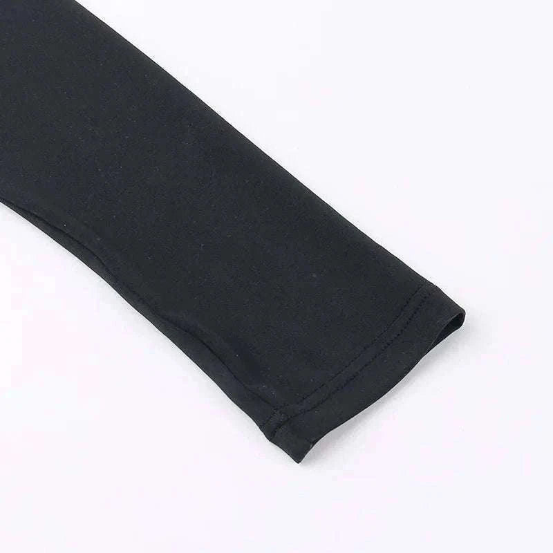 Backless Long Sleeve Bodysuit Slim Fit Square Neck Club Top-Black Bodysuit / M