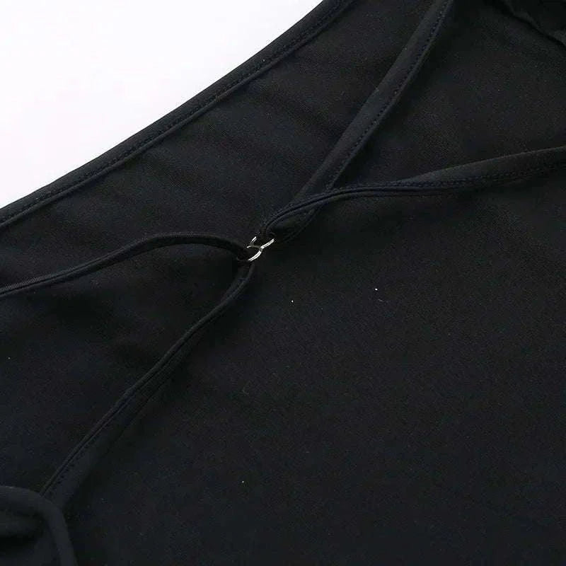 Backless Long Sleeve Bodysuit Slim Fit Square Neck Club Top-