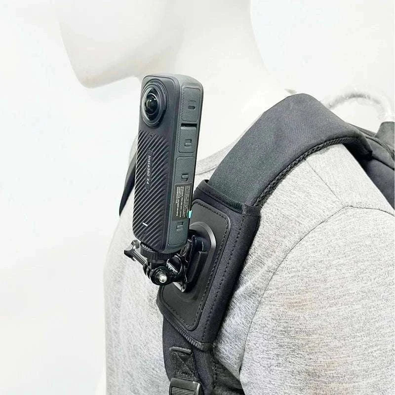 Backpack Mount Support for GoPro and Action Cameras-black color