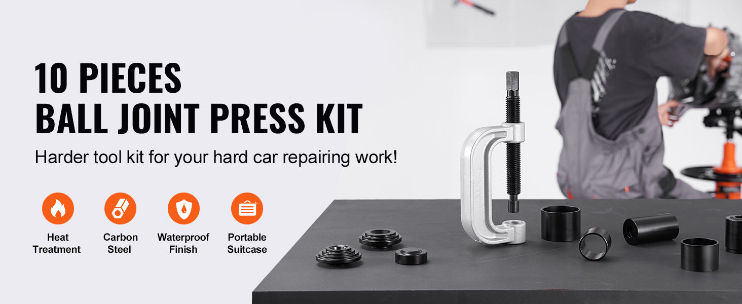 SucceBuy Sada nástrojů na ložiskové čepy 10/21/23/25 ks C-press sada nástrojů na kloubový čep a sada na opravu kloubů pro automobilový servis